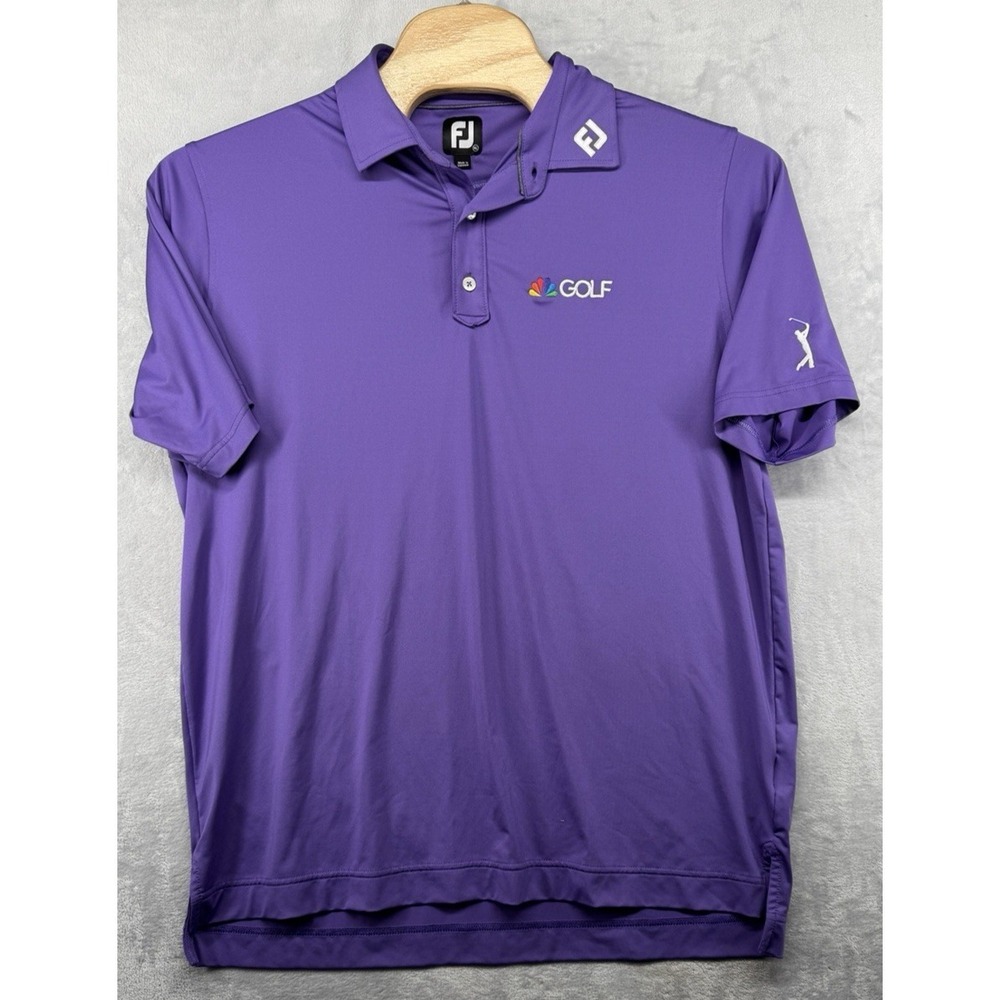 Footjoy Golf Polo Shirt NBC Sports The Players Logo Purple Collar FJ Men's XL